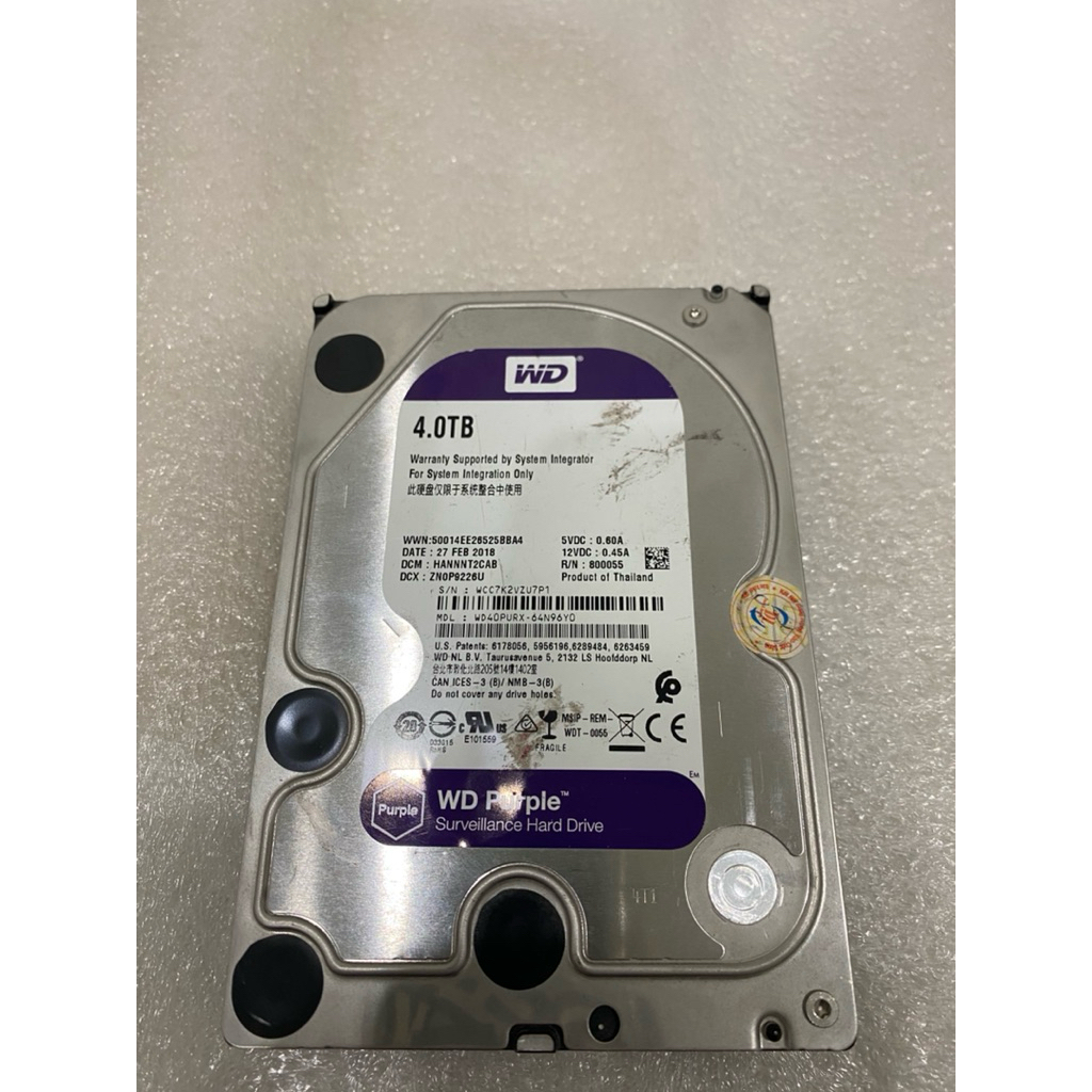 HDD WD Purple 4Tb cũ sử dụng cho camera