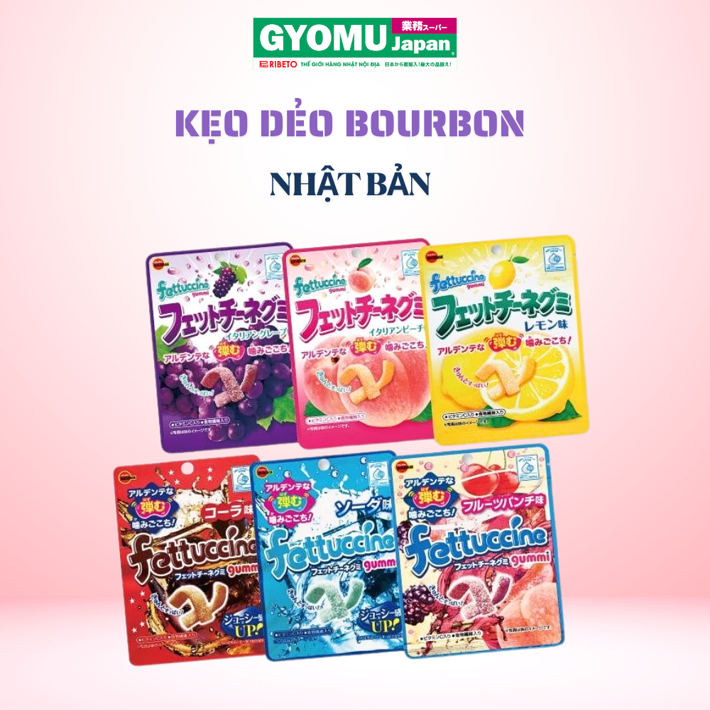Kẹo dẻo Bourbon Fettuccine nhiều vị 50g , 57g Nhật Bản