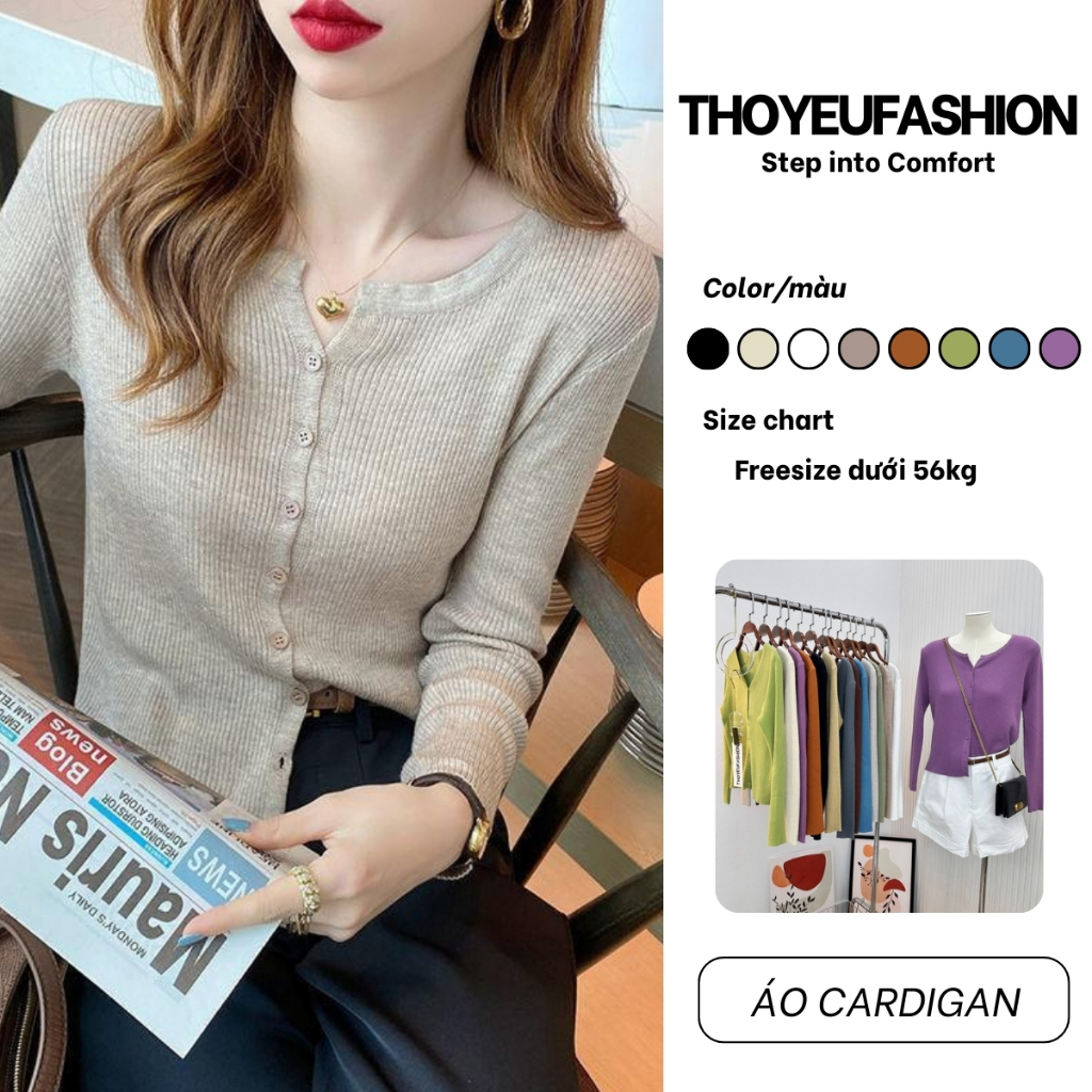 Áo Cadigan Len Nữ Hàng Cúc Trước Form Vừa Dễ Mix Đồ Len Lông Thỏ Mềm Mịn Cao Cấp M9001s