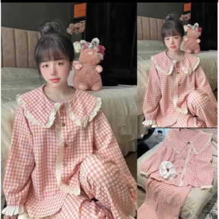  Sét bộ ngủ pijama dài kẻ caro phối bèo deal mở bán 