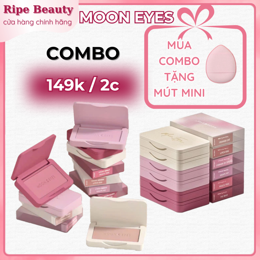 [MOON EYES] Phấn Má Hồng Moon Eyes / MoonEyes Đơn Sắc Mịn Lì Tự Nhiên, Matte Blush, 6.5g
