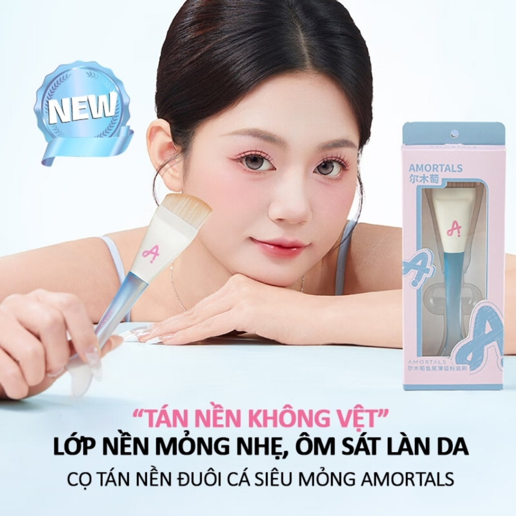 (HÀNG CHÍNH HÃNG) Cọ Dàn Nền AMORTALS Cọ Dẹt Nàng Tiên Cá Siêu Mỏng,  Bông mút tán kem nền Amortals