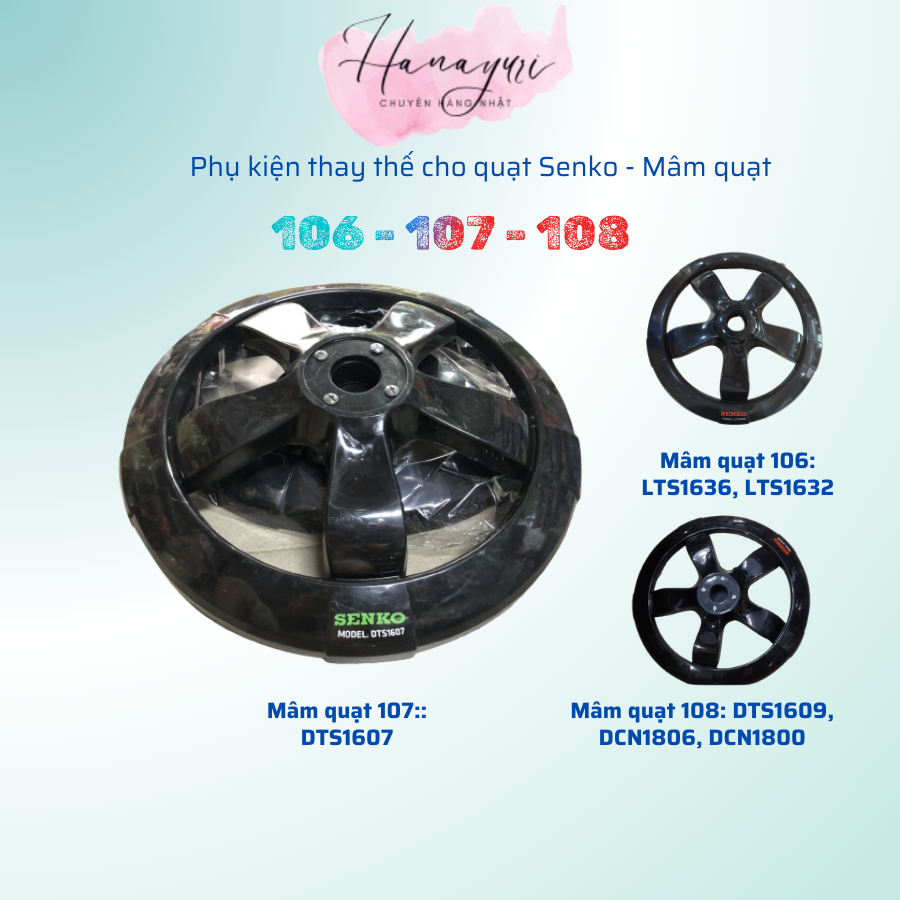 Mâm Quạt Thay Thế Cho Quạt Đứng Senko LTS1636/DTS1607/DCN1806/DCN1808 - 100% Hàng Chính Hãng