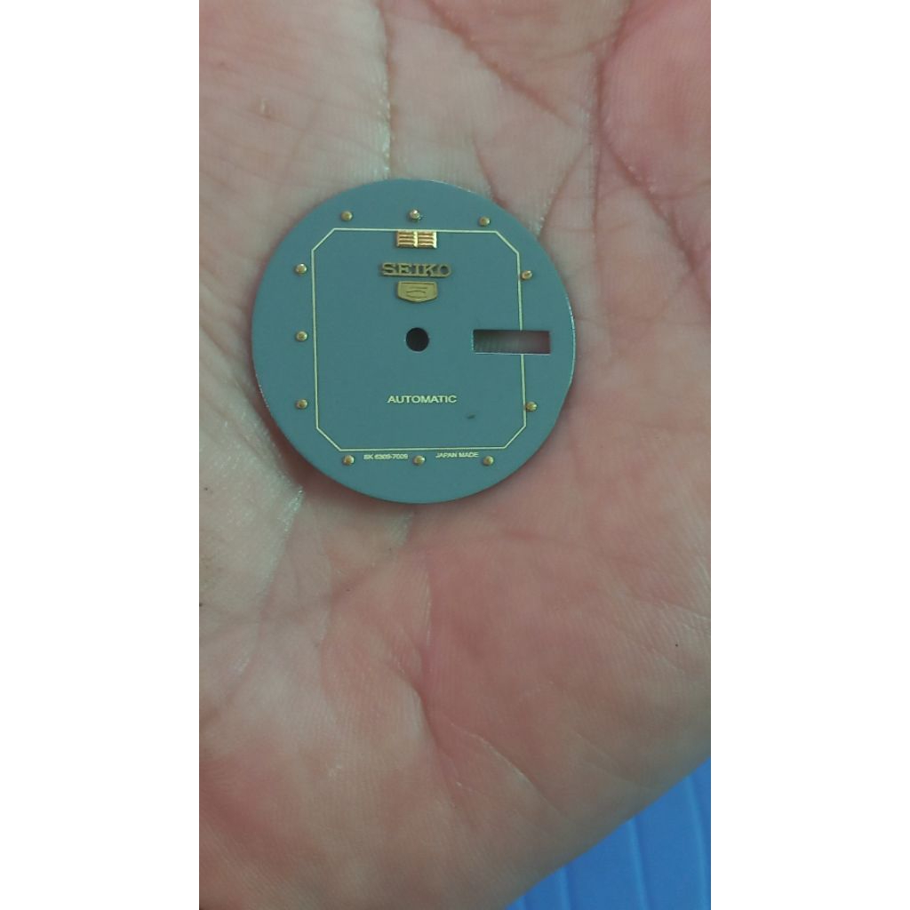 Mặt số đồng hồ seiko 5 chặt góc màu xám tro máy cơ automatic 6309-miyota 8200 xưa cũ bao cấp