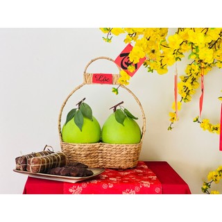 Giỏ trái cây đan lục bình đựng bưởi