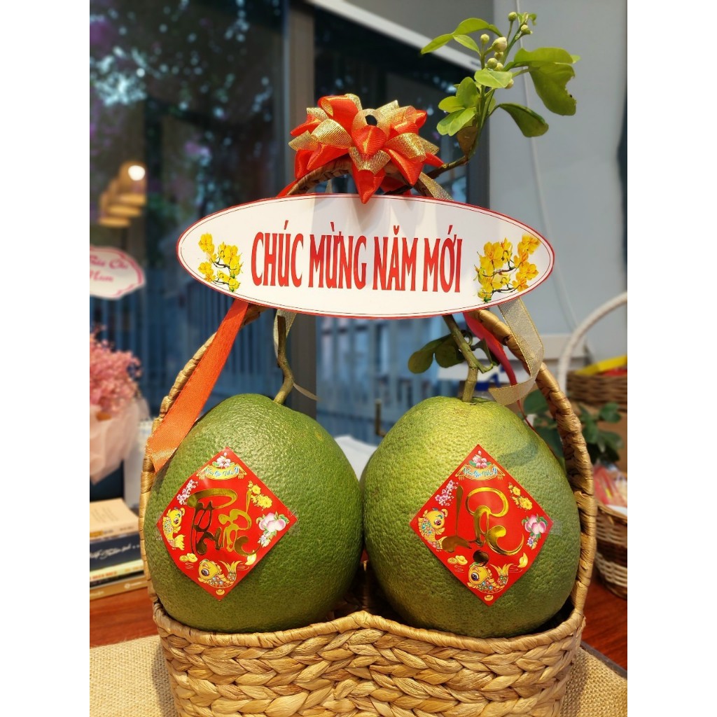 Giỏ trái cây đan lục bình đựng bưởi