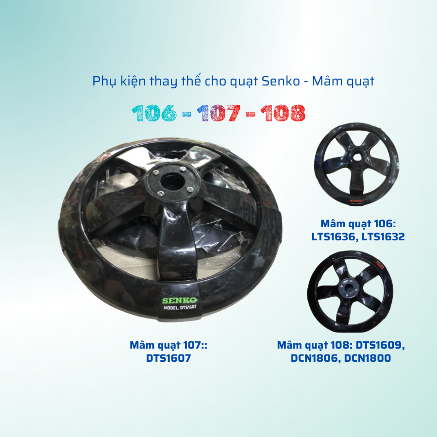 Mâm Quạt Thay Thế Cho Quạt Đứng Senko LTS1636/DTS1607/DCN1806/DCN1808 - 100% Hàng Chính Hãng
