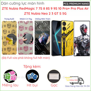 Dán cường lực ZTE Nubia Neo 2 3 GT/ Red Magic 7 7S 8S 8 9 10 10s s Pro+ Pro Plus Air 5G nano trong nhám, chống nhìn trộm