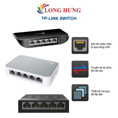 Switch TP-Link 5-Port/8-Port Desktop Switch TL-SF1005D/TL-SG1005D/LS1005G/TL-SG108/LS1008G - Hàng chính hãng