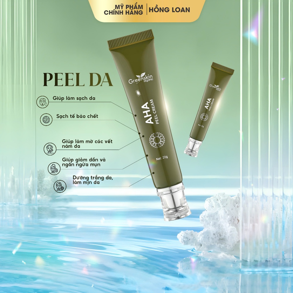 AHA Peel Cream Nồng Độ Thấp ( 20g ) Greenskin Organic