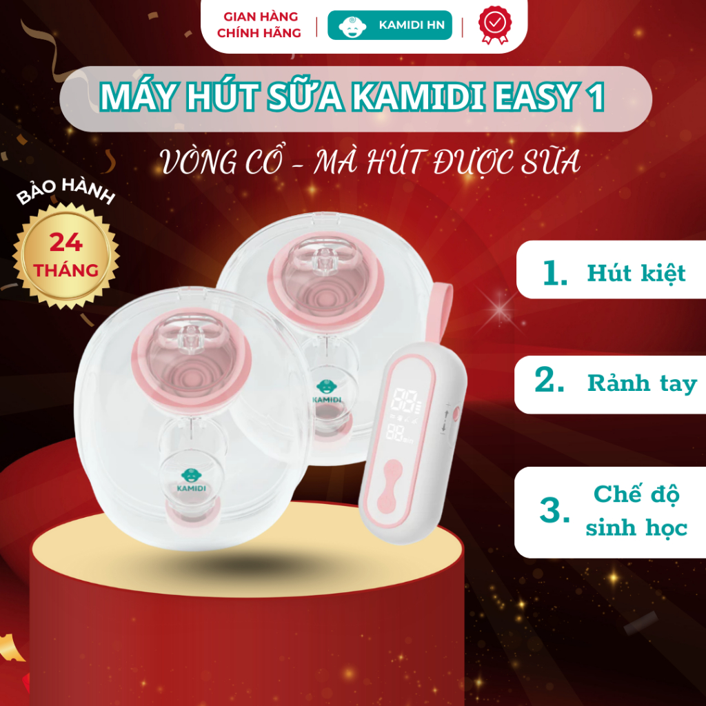[BẢN MỚI] Máy Hút Sữa Điện Đôi Kamidi Easy 1 Hút Mạnh Hút Kiệt, Hút Sữa Rảnh Tay Chế Độ Sinh Học Tiệ