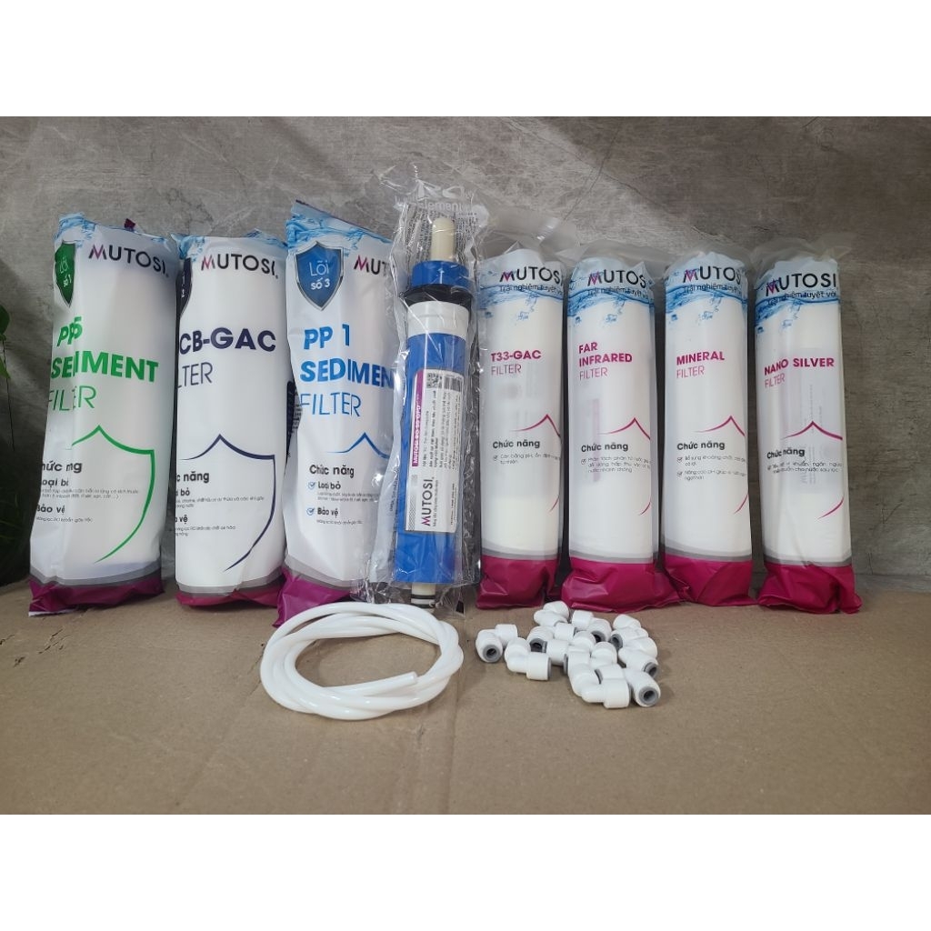 Combo 8 lõi lọc nước Mutosi ( lõi 123 thường) dùng cho máy lọc nước Mutosi gia đình
