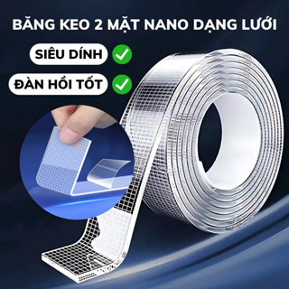 Băng Dính 2 Mặt Siêu Dính Nano Trong Suốt Cuộn 3M, Băng Keo 2 Mặt Dán Tường Bám Dính Mọi Bề Mặt
