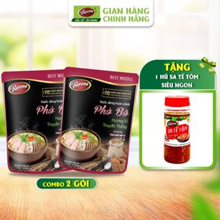 Set 2 Gói Nước dùng Phở Bò Barona 150g [Tặng 1 hũ Sate Tôm Siêu Ngon 100g]