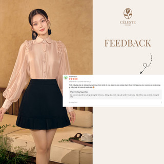 CÉLESTE - Chân Váy Dáng Ngắn Chữ A  Selene Skirt Chất Tuyết Nhung Mềm Thoáng Mát