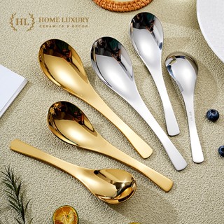 Thìa (muỗng) súp Inox nhập khẩu | THÌA Stainless Steel Cong 3 Size Cao Cấp Inox Không ăn mòn| Thìa Súp Cong Vàng