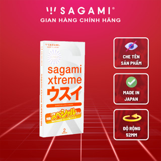 Quà tặng - Bao cao su Sagami Superthin - truyền thống - hộp 2 chiếc