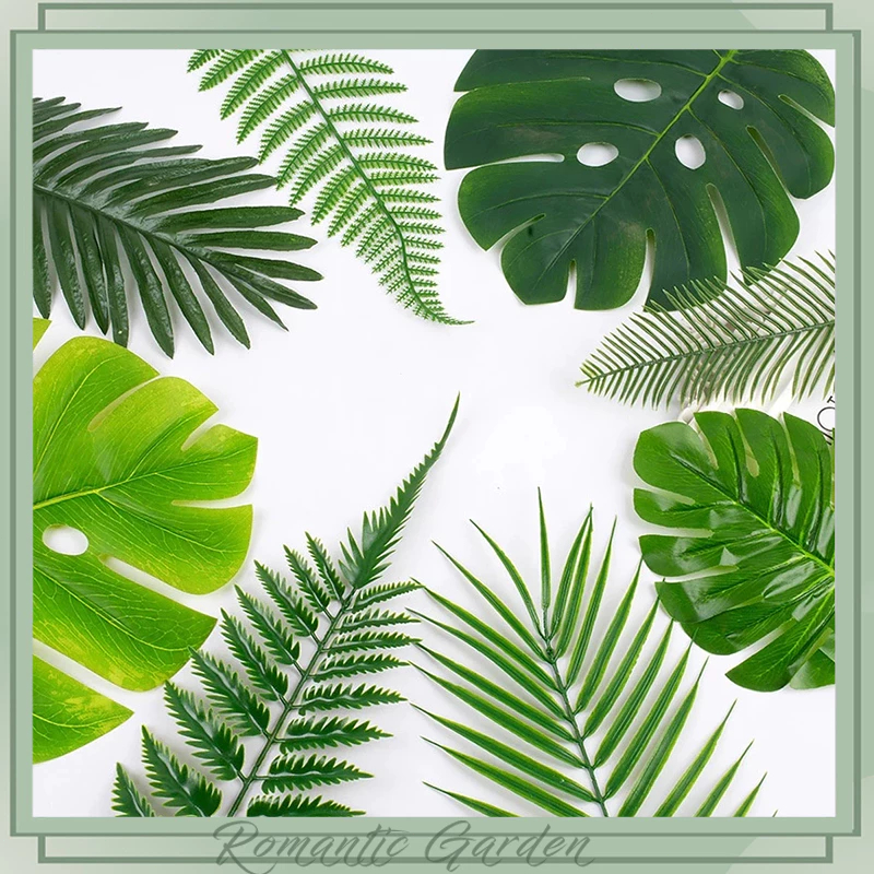combo 3🎋 Lá giả trang trí cắm hoa，dương xỉ, lá cọ, lá dừa decor sự kiện, tường cỏ, cửa tiệm, studio, phụ kiện chụp