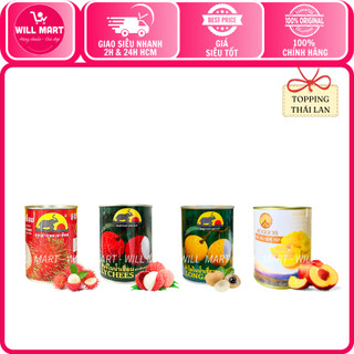 Trái cây ngâm đường con voi Thái Lan_Vải, Nhãn, Chôm Chôm, Đào_565gr _Willmart