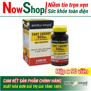 Tart Cherry 500mg Mason Natural Hộp 90 viên giảm acid uric gây Gout giúp khớp vận động linh hoạt