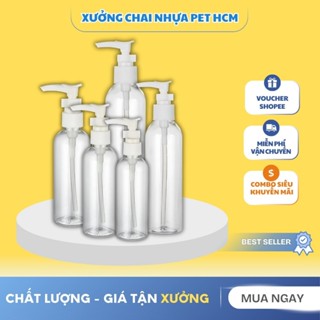  Chai Nhựa PET Vòi Nhấn Trong Suốt 15ml – 300ml Chai Chiết Mỹ Phẩm Dầu Gội Sữa Tắm Tiện Lợi 
