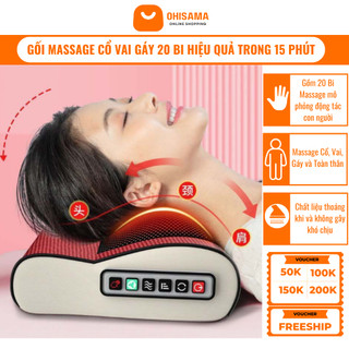  Gối Massage Cổ Vai Gáy Hồng Ngoại 20 Bi Cao Cấp Hiêu Quả Trong 15 Phút Hỗ trợ mát xa toàn thân 
