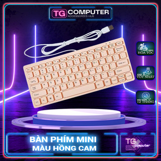  Bàn phím mini màu hồng cam có dây giá rẻ cho laptop và máy tính bàn siêu mỏng siêu đẹp Vi tính TG 8681000 