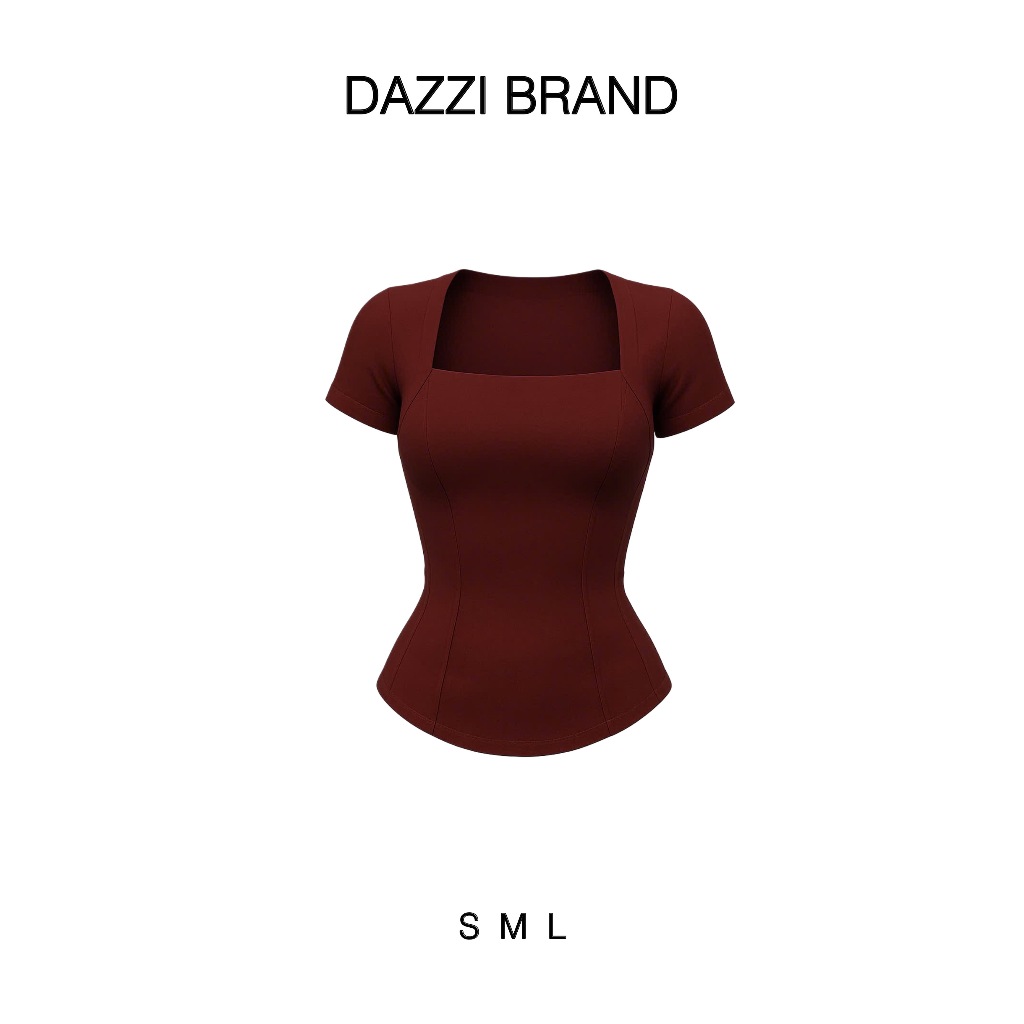 [DEAL SALE CUỐI HÈ] Áo thun ôm cổ vuông dáng corset vạt bầu vải cotton mịn DAZZI Women A053 | BigBuy360 - bigbuy360.vn