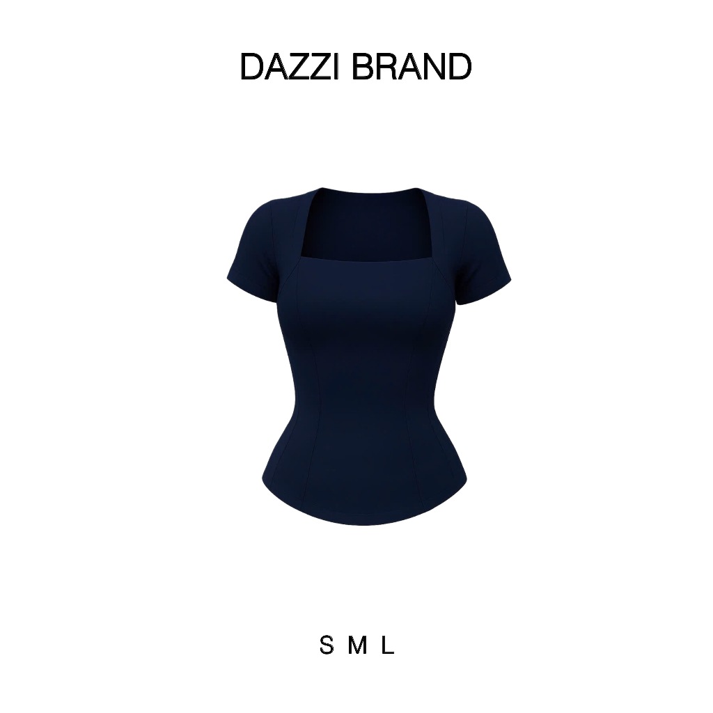 [DEAL SALE CUỐI HÈ] Áo thun ôm cổ vuông dáng corset vạt bầu vải cotton mịn DAZZI Women A053 | BigBuy360 - bigbuy360.vn