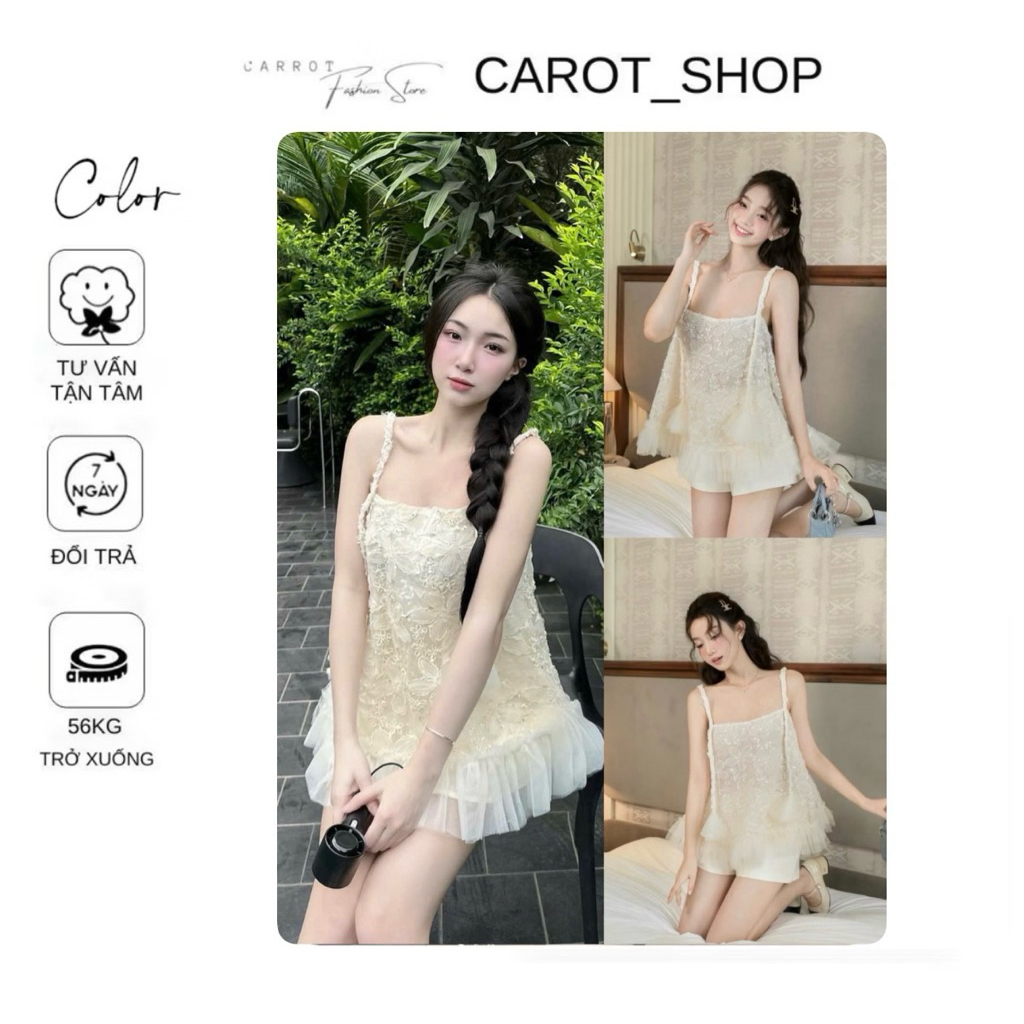 𝐕𝐌𝐒𝟎𝟓 ( 𝐂𝐎́ 𝐓𝐀́𝐂𝐇 𝐋𝐄̉ ) Set áo 2 dây ren QC tiểu thư công chúa+ quần tapta by CarrotShop | BigBuy360 - bigbuy360.vn