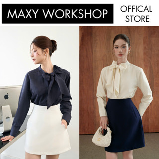 Áo sơ mi kiểu thắt nơ rời xinh xắn Side Bow Shirt Maxy Workshop