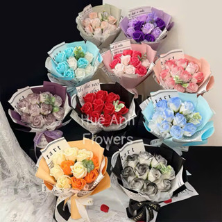  BÓ HOA SÁP 10 BÔNG KÈM TÚI HỘP,THIỆP,ĐÈN MÃ A5B 