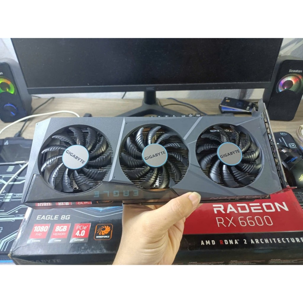 CARD MÀN HÌNH GIGA 6600XT 3 FAN ĐẸP ZIN