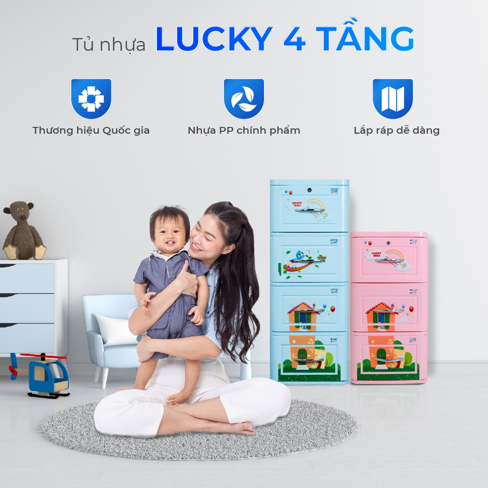 [HỎA TỐC] Tủ nhựa Lucky 3-4-5 tầng QUI PHÚC, chắc chắn, tiện lợi, dễ lắp ráp, tủ quần áo đa năng | BigBuy360 - bigbuy360.vn