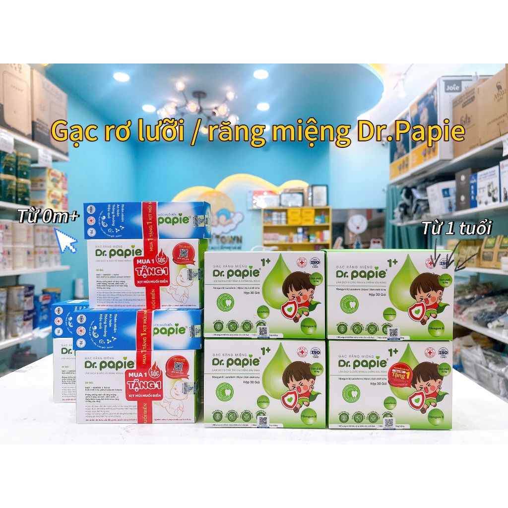 Gạc rơ lưỡi Dr.Papie ( Hộp 30 gói)