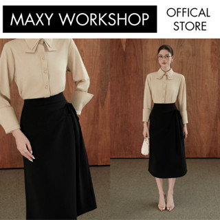 Chân váy công sở chéo nơ bên hông xinh xắn Mix Bow Skirt Maxy Workshop
