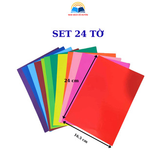 Set 24 Tờ Giấy Màu A5 16.5x24cm – Giấy Thủ Công Học Sinh, Làm Thủ Công, Trang Trí, Origami