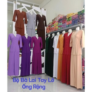 Bộ Bà Lai Tay Lỡ Ống Rộng