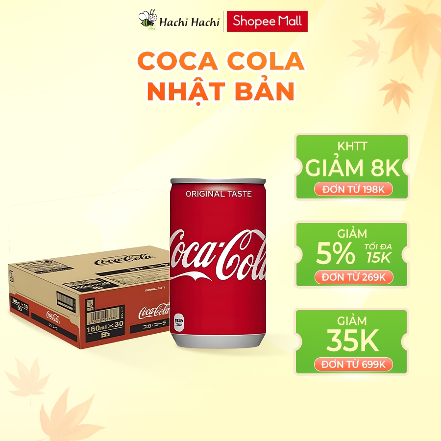 Thùng 30 lon nước ngọt Coca Cola Nhật Bản 160ml - Hachi Hachi Japan Shop