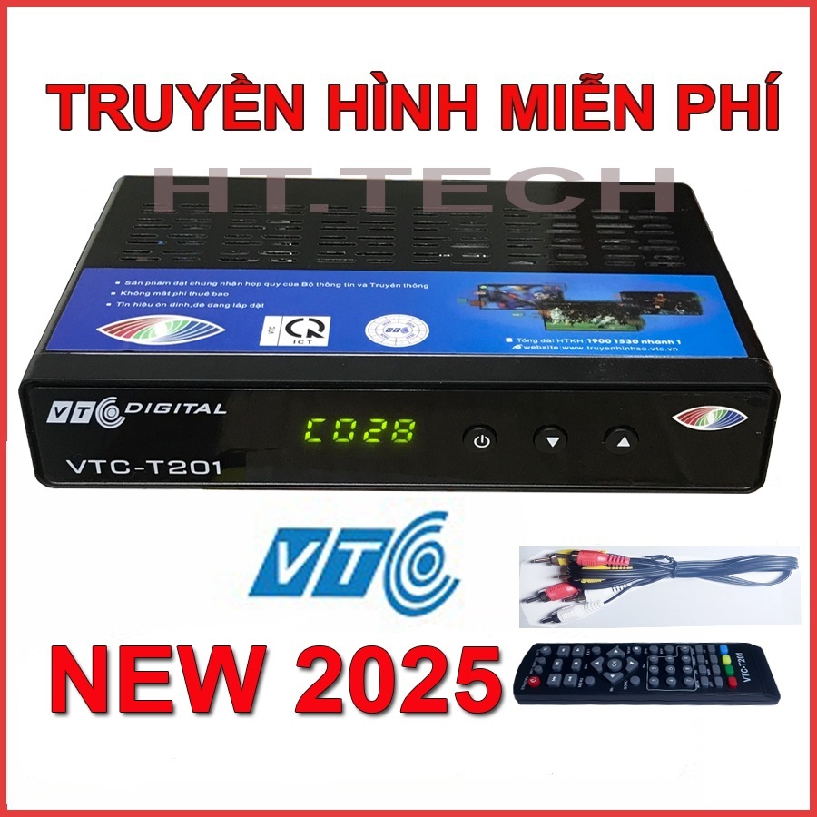Đầu thu truyền hình Đầu thu kỹ thuật số VTC T201  không mất phí hàng tháng