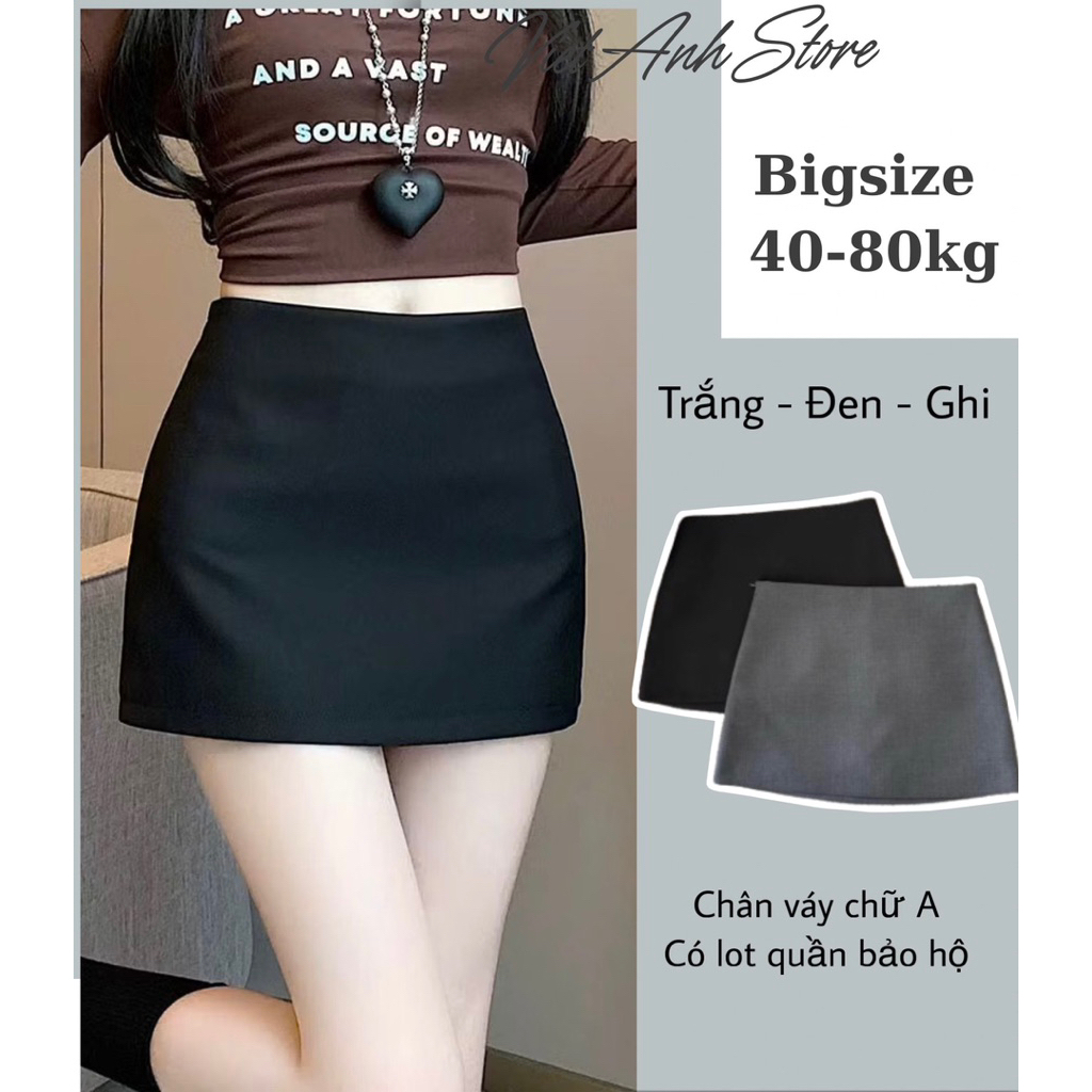 ( S-4XL) Chân Váy Ngắn Dáng A Có Bigsize , Kéo Khoá Sau , Chất Hàn Dày Dặn Trẻ Trung Năng Động - -M999
