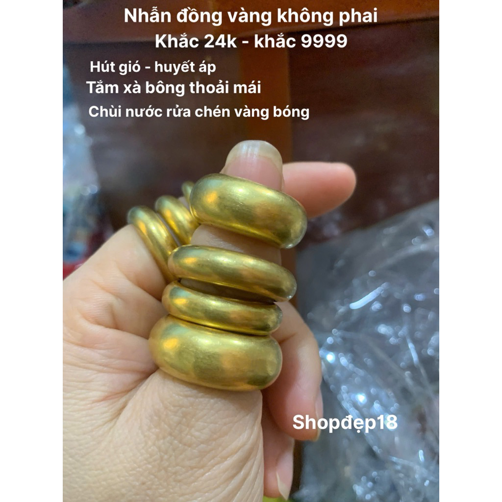 nhẫn đồng vàng không phai. đóng 9999- 24k-hút gió mồ hôi -huyết áp #nhẫnnam#nhẫnnữ#nhẫnđồng#nhandong#nhẫnđồngvàng
