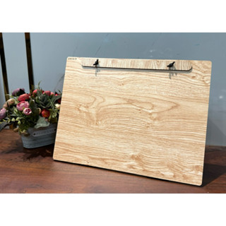 Bảng menu A3 gỗ để bàn chất liệu MDF - đế gỗ Thông tròn gấp gọn - GXHOME
