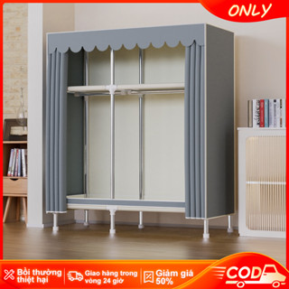  ONLY Giá Treo Ống Thép Dung Tích Lớn Tủ Vải Khung Vải Khung Thép Chống Bụi Tủ Quần Áo Đa Năng Khung Thép Chịu Lực Tốt 