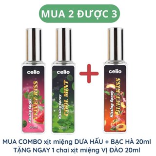  Xịt Thơm Miệng Love Spray Kissing Spray CELIO Hương Juicy Kiss vị Đào Ngọt Ngào và Bạc Hà Thơm Mát 