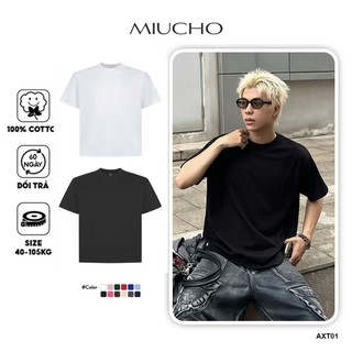  Áo phông trơn form boxy vải cotton 2c thoáng mát AXT01 Miucho Club 