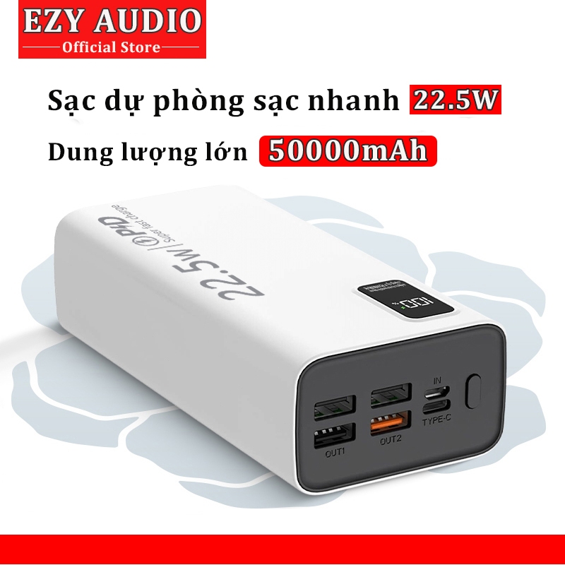 Bộ sạc 20000mAh 40000mAh 50000mAh PD22.5W - Sạc Siêu Tốc, Tích Hợp Màn Hình LED