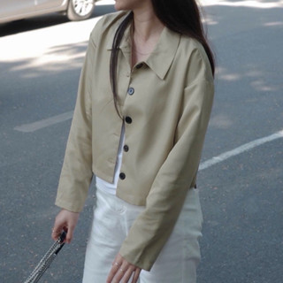 [HÀNG CÓ SẴN] Áo sơmi khoác dáng lửng croptop chất mỏng JACKIE SHIRT phong cách trẻ trung chất mỏng