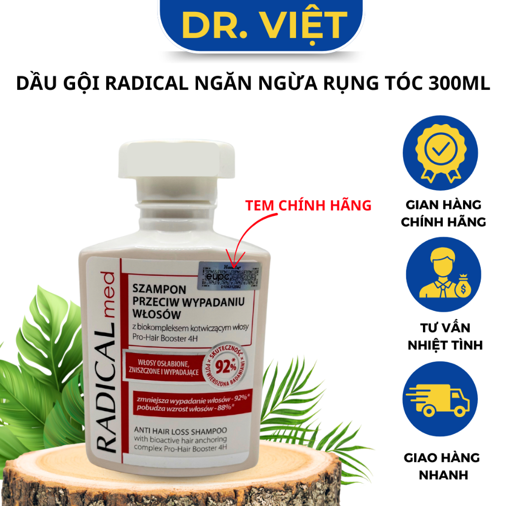 Dầu Gội Đầu Radical Làm Sạch và Giúp Ngăn Ngừa Rụng Tóc Med Anti-Hair Loss Shampoo Farmona 300ml