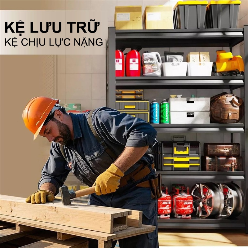 BMZAR Kệ sắt đa năng Kệ để đồ Tấm dày Kệ sắt đựng đồ Tải Trọng🔥 500KG🔥Kệ sắt v lỗ | BigBuy360 - bigbuy360.vn